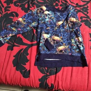 Colorful Skull Print Sweatshirt Bums And Roses Size 2T